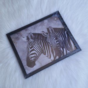 New! Safari Zebras Art Glass Decor